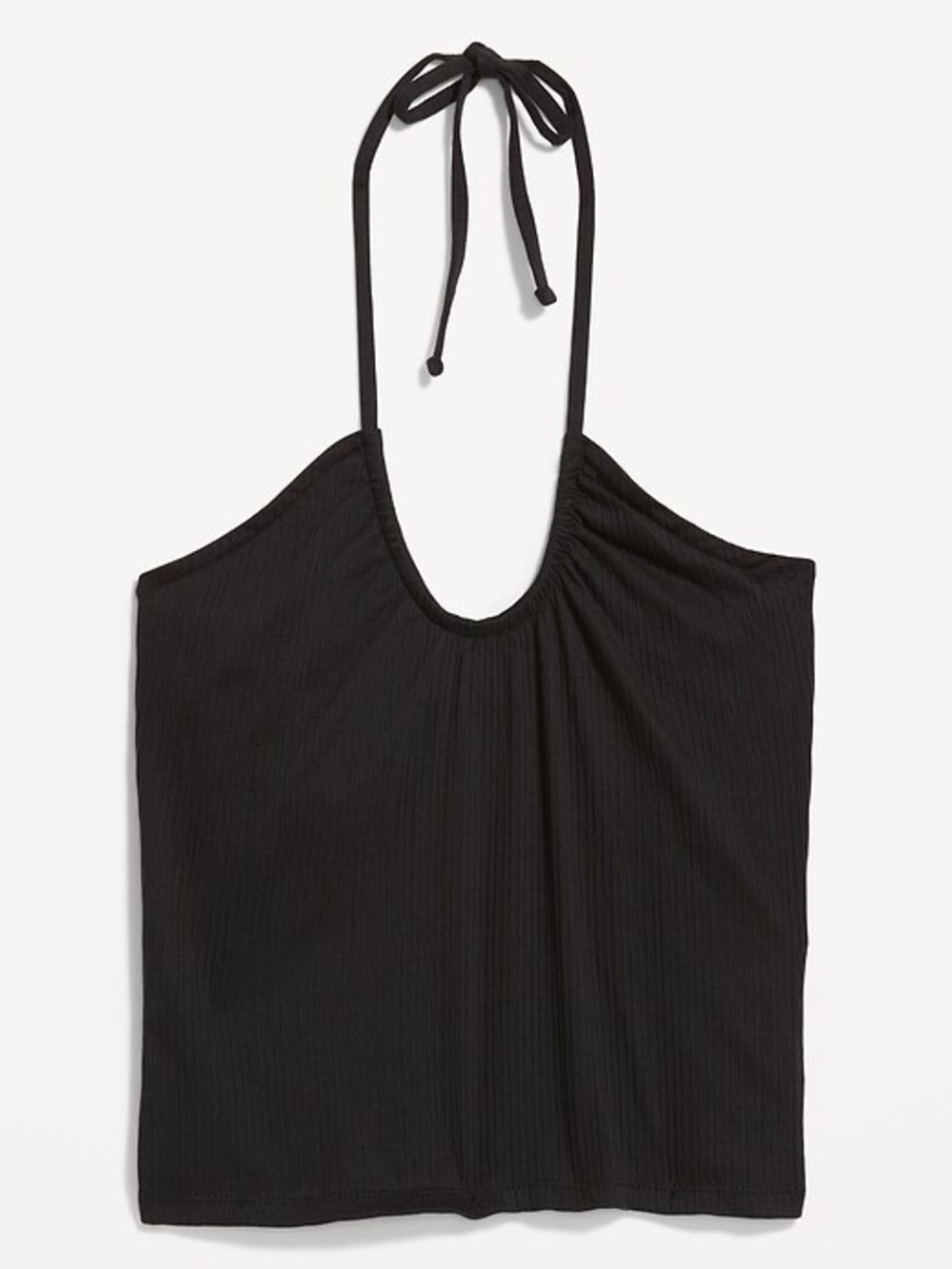 Old Navy Black Ribbed Halter Cami Y2K Summer Minimalist Posh Quiet Luxury